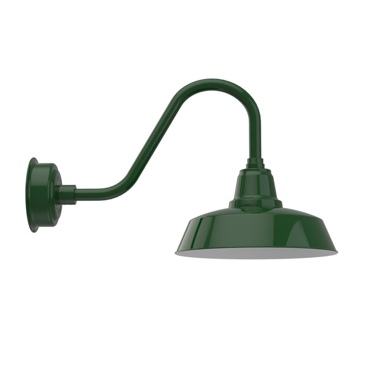 Luminaire de grange d’extérieur à del Vandervliet, Vert Tage, H 14,88 po x l 14 po x P 26 po