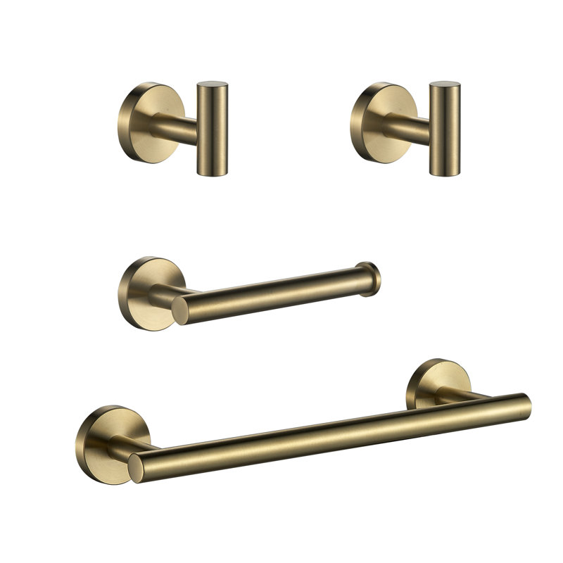 Ensemble de quincaillerie de salle de bain 4 pièces, Doré clair