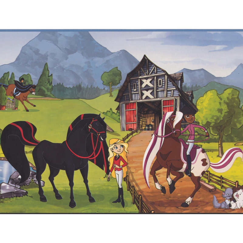 Dessin d'une large bordure murale en forme de cheval