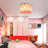 Alcina 20" Shabby Elegance Crystal Tube with Red Flower Flush Mount Girl Bedroom