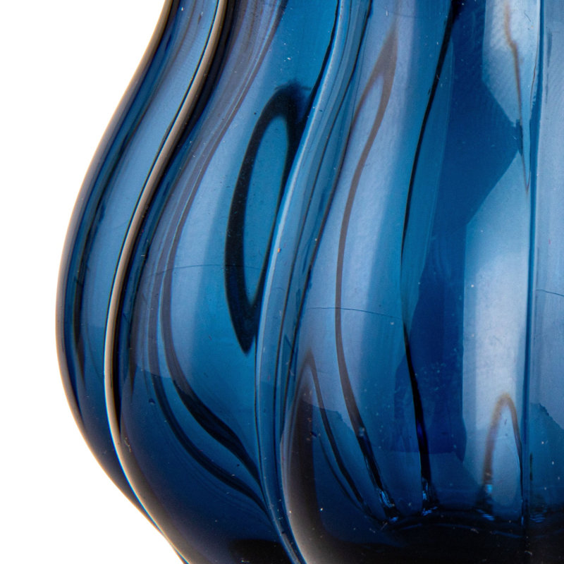 Vase rond en verre pressé
