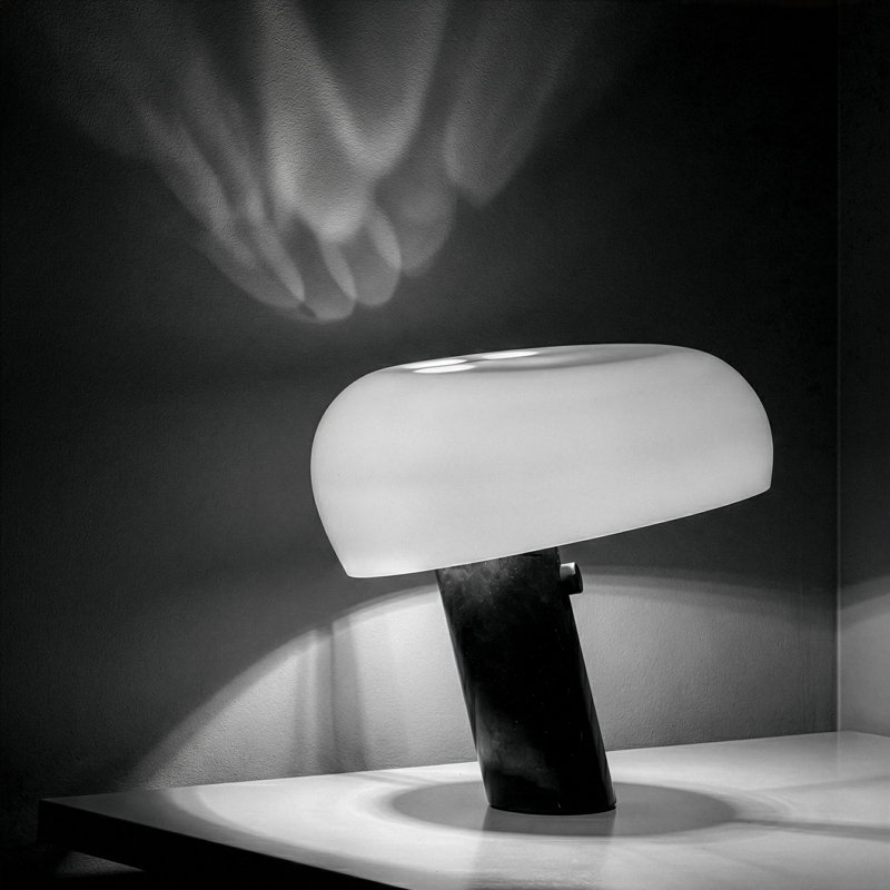 Aldrin Kingpin 10" Modern LED Table Lamp With Marble Base & Dimmer