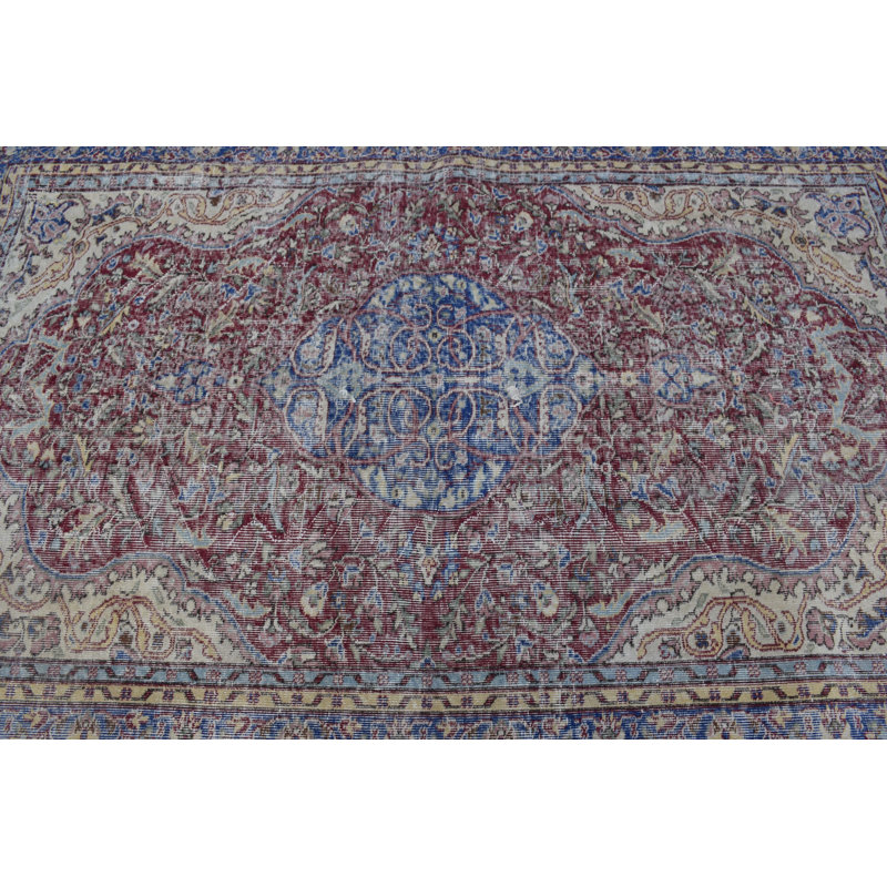 Grand tapis marocain pour le salon ou la salle à manger bohémien - style turc anatolien rétro