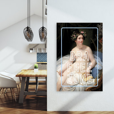 Classical Nude With Wreath Elegant Serene Contemporary Portrait Flower Wall Art Print 1 Piece Wrapped Canvas Wall Art