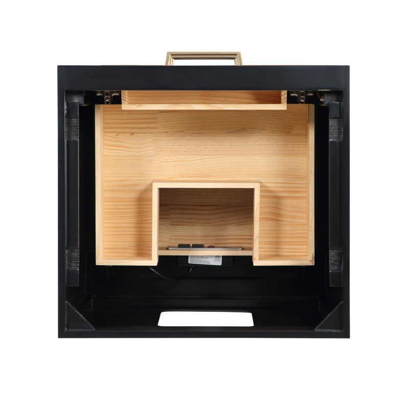 Markham 24'' W Single Vanity, White Quartz, Midnight Black, Satin Brass