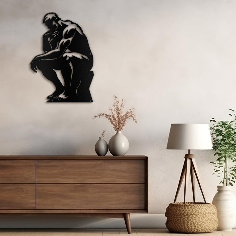 Décoration murale en métal, Noir, H 18 po x l 12 po x P 0,05 po
