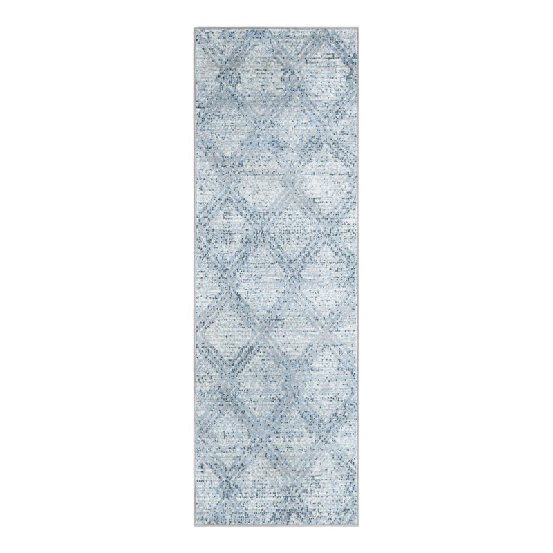 Langley Street® Modern Trellis Massie Rug, Runner 2' x 6'1", Light Blue