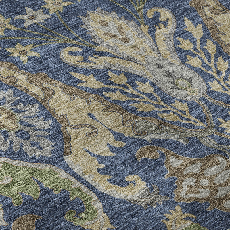 Premium Machine Washable Gurubaksh AMF1153 Global Rug, Rectangle 10 pi x 14 pi