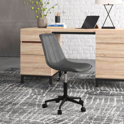 Alivia Light Brown Faux Leather Adjustable Height Swivel Office Chair With Wheel Base