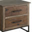 Table de chevet Tacey, 2 tiroirs, bois de manguier brun rustique, 27 pouces