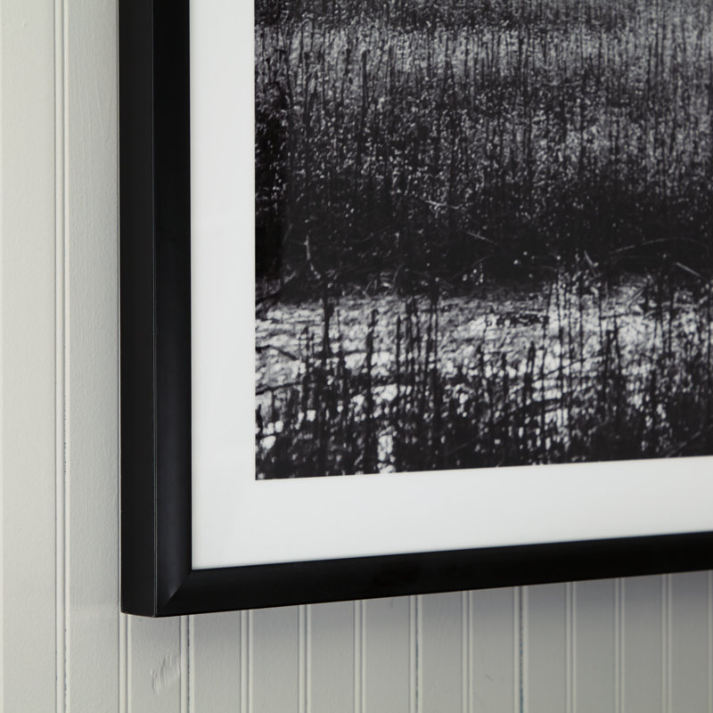 Large Black and White Framed Landscape Print