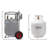Flame King 20LB Horizontal Vertical Propane Tank with Premium OPD, Built-in Gauge, Dolly Cart Wheels