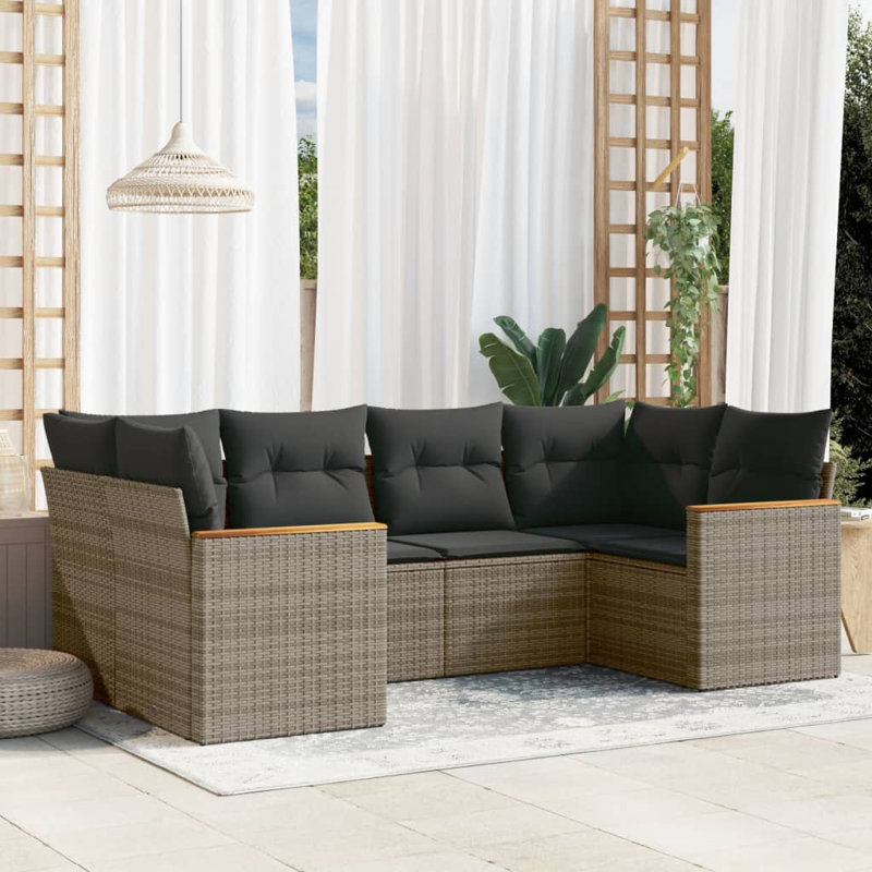 Grand canapé modulaire en rotin PE Vidaxl