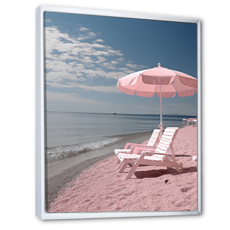 Vojtech France cote rose Dazur Romance II, H 32 po x l 16 po x P 1 po, Cadre flottant blanc