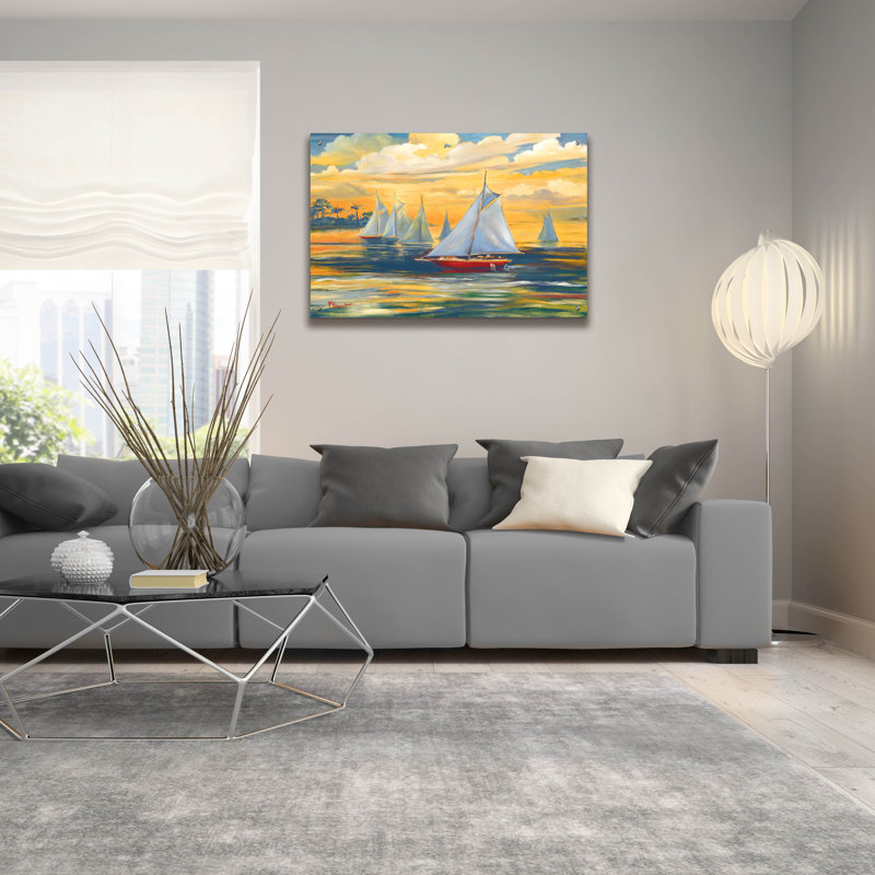 «Golden Bay» par Paul Brent, art en verre acrylique, H 24 po x l 36 po x P 0,2 po