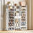 Tall Standing Shoe Storage Cabinet with Cubbies and Fabric Drawer, for 36-44 Pairs of Shoes-1073529613