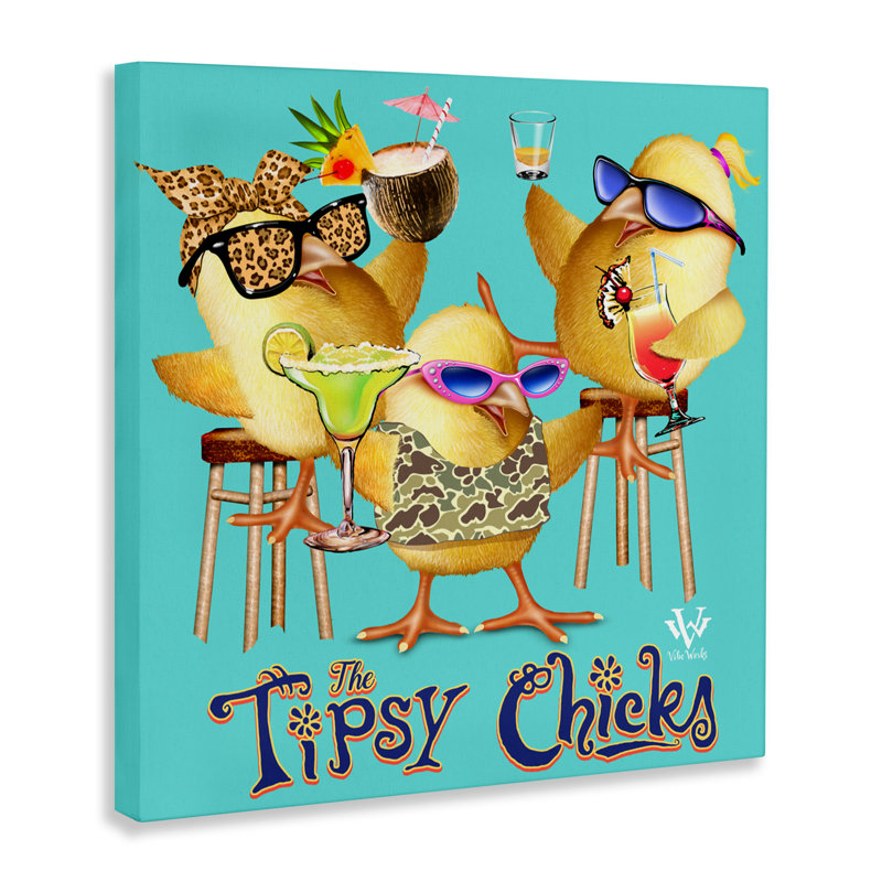 Tipsy Chicks Groovy Canvas, design by Jim Baldwin, 30" H x 30" W