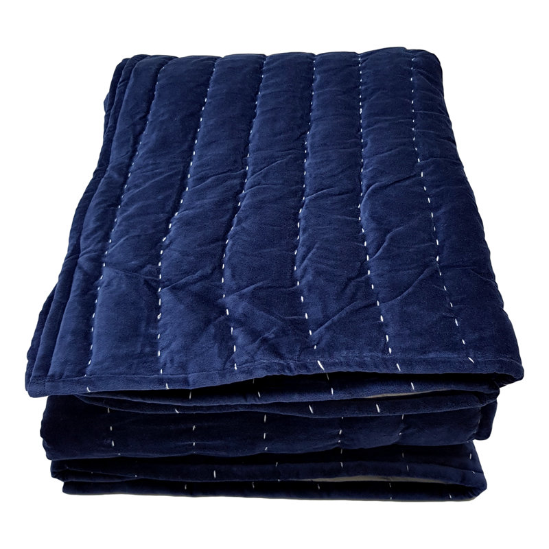 Solid Colour Bedspread, Navy Blue