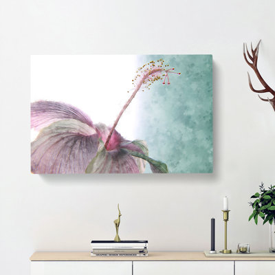Pink Hibiscus Flower - Wrapped Canvas
