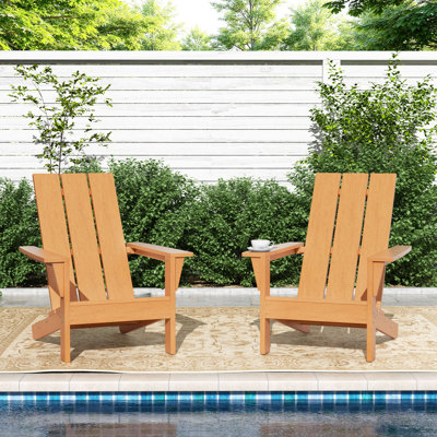 All-Weather HDPE Modern Adirondack Chairs by Latitude Run