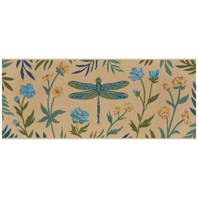 Tapis d'intérieur / extérieur à motif floral libellule Bay Isle Home ™ Asenet
