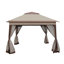 Abri de jardin 11 x 11 pi avec filet amovible. Rouille - cadre. Double couche supérieure. Feu. Pour le patio, la cour arrière, le camping. Tente d'extérieur Coffee 11 x 11 pi, structure en acier - 2 capote, filet en filet pour la fête, mariage