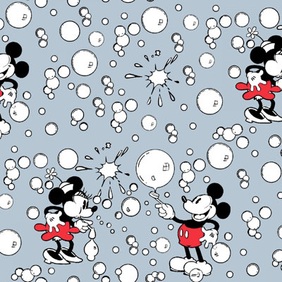 Springs Creative Mickey & Minnie Mouse Vintage Bubbles 100% Cotton Sold By The Yard