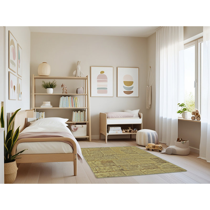 Tapis beige/bleu, Rectangle 3 pi x 5 pi