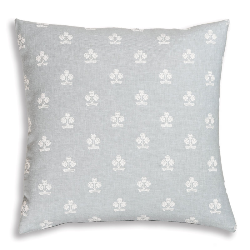 Housse et insert de coussin Hamachi, Plumes, Carré 16 po, Misty Blue Floral