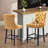 Contemporary Velvet Barstools With Button Tufted Nailhead Trim(Set of 2)-101693803