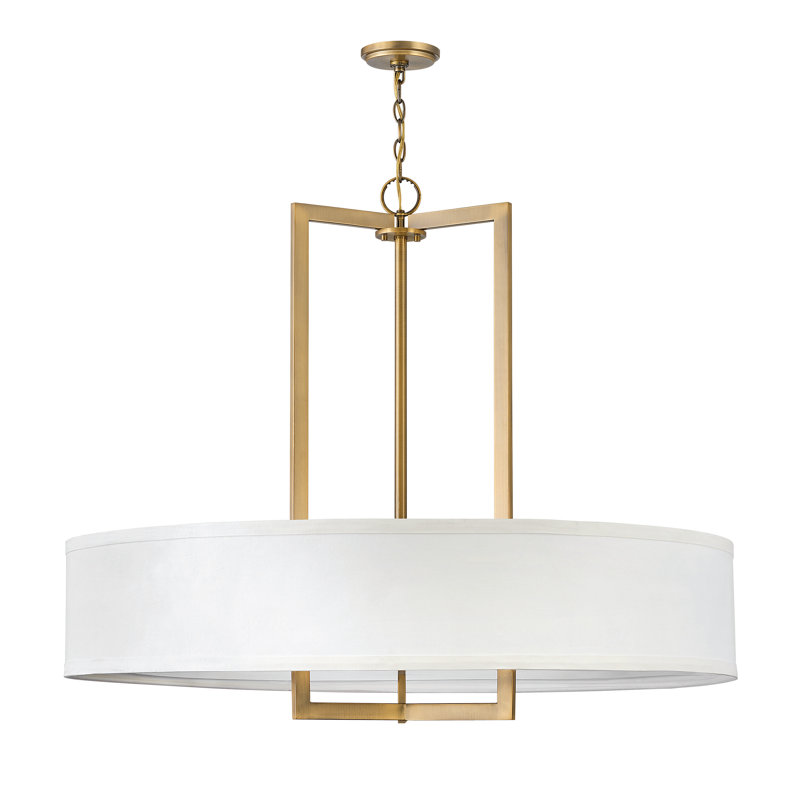 Hampton 9 - Light Unique Drum Chandelier, Gold