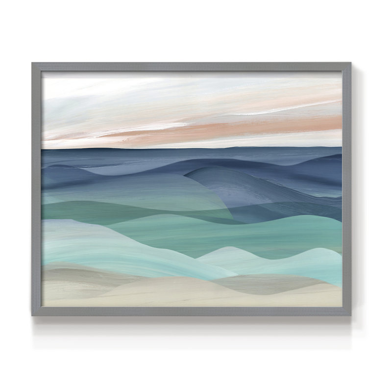 Shifting Seas - Imprimé encadré - Restickable, H 22 po x l 28 po, Gris