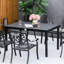 Table de salle à manger rectangulaire pour l'extérieur, 6 pieds en aluminium, noir imperméable, pour table Patio Delightful Time, rectangulaire, imperméable noir, point de vue attrayant