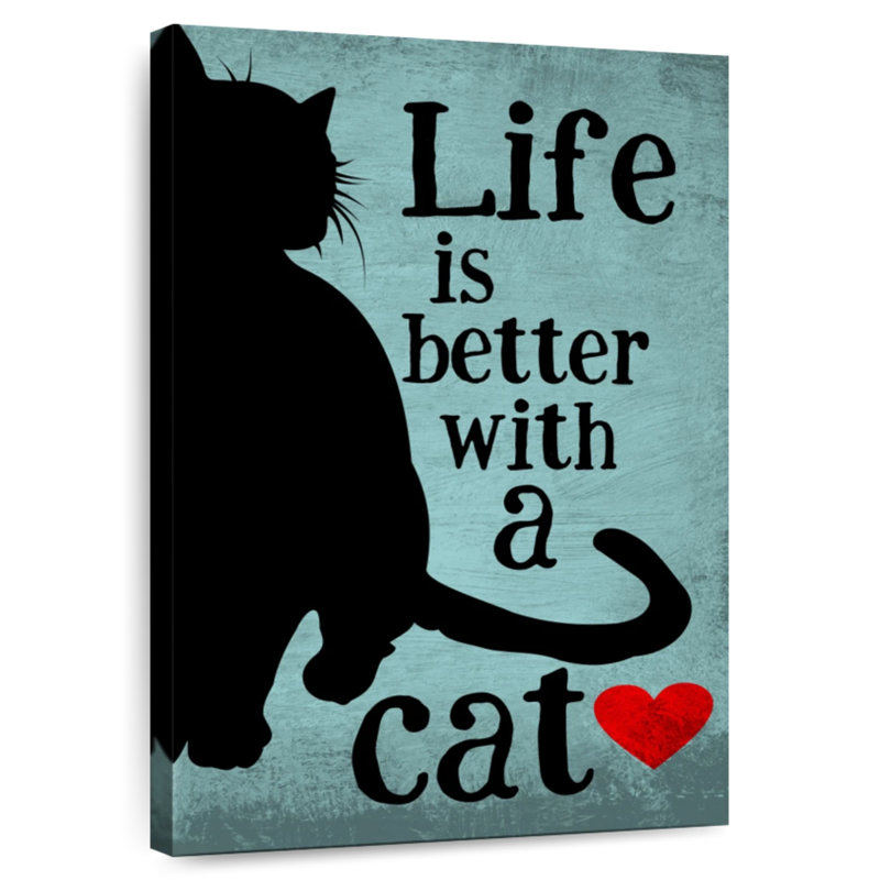 Brampt Life Is Better With A Cat, H 12 po x l 8 po