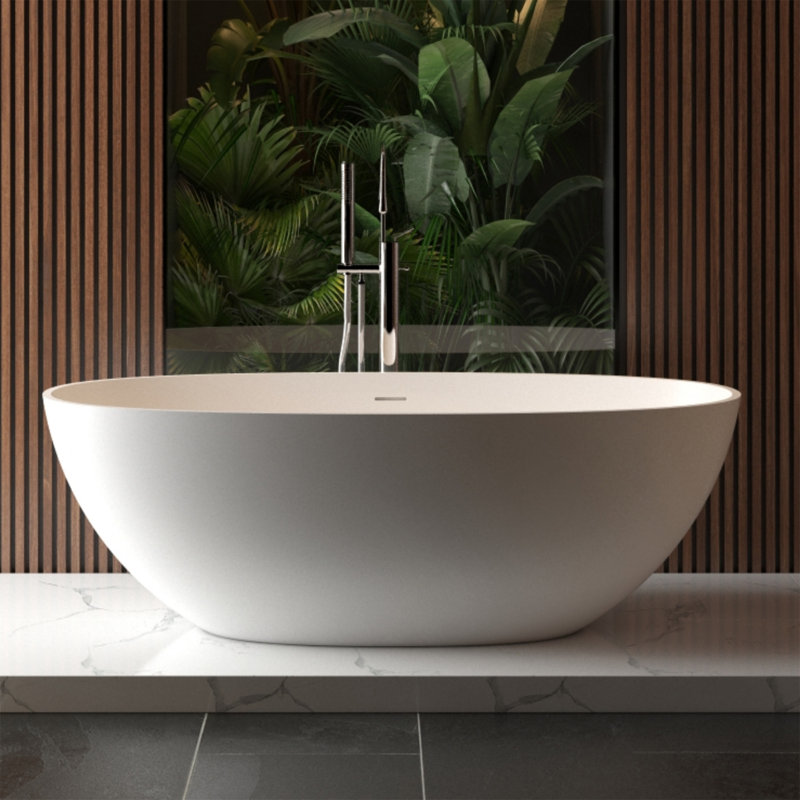 65" Freestanding Solid Surface Bathtub