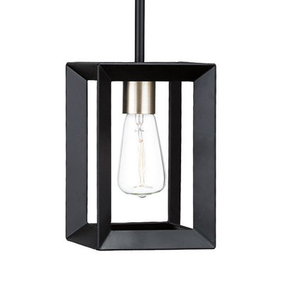 Luminaire suspendu carré / rectangulaire noir à 1 lumière Heartland