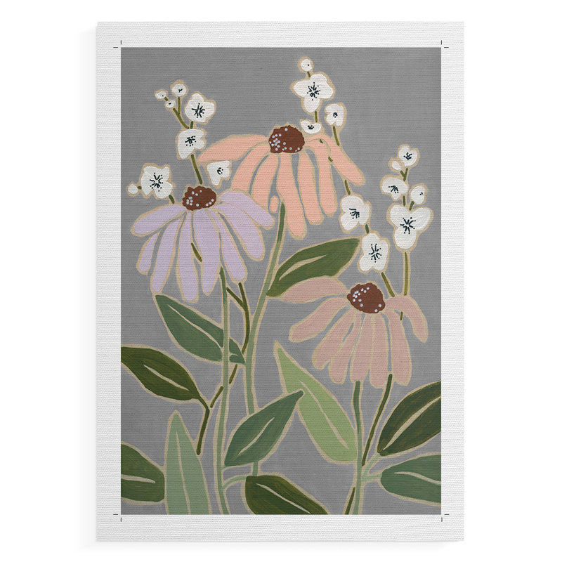 «I Woodblock Floral I», impression sur toile seulement - non encadrée, H 36 po x l 24 po