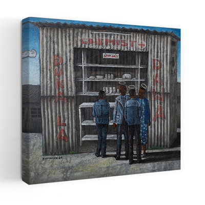 Angels At The Pharmacy Rustic Abstract Contemporary Urban Architecture Wall Art