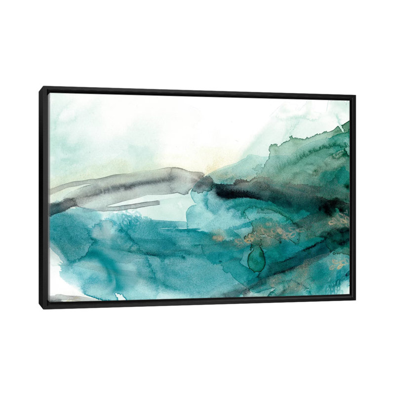 « v », reproduction d’art sur toile tendue Hydro, H 40 po x l 60 po x P 1,5 po, Toile avec cadre noir, Pas de tapis