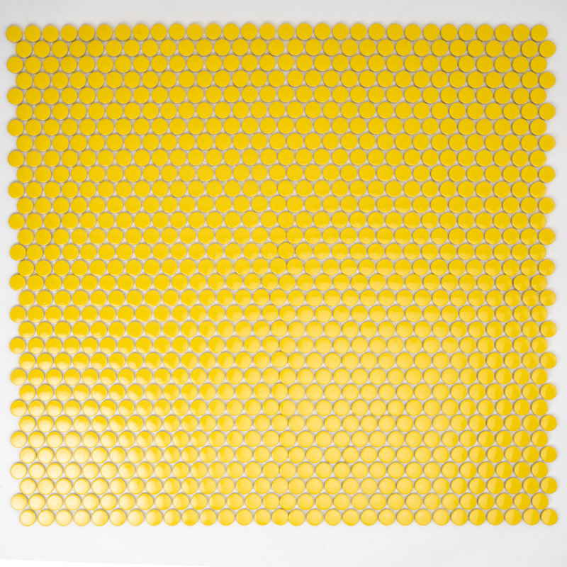 Cirkel 11.46'' W x 12.4'' L Porcelain Tile Mosaic Sheet, Yellow