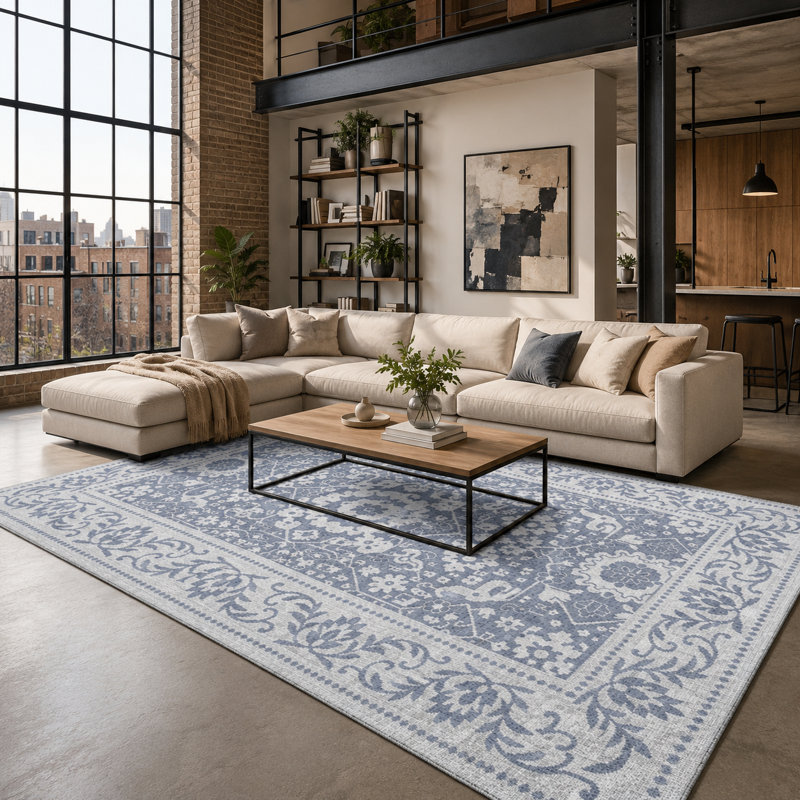 Oriental Cotton and Chenille Flatweave Area Rug, 100 x 200 cm