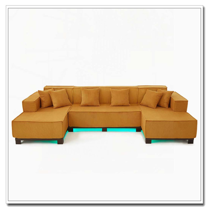 Canapé moderne, 4, Orange with LED Light