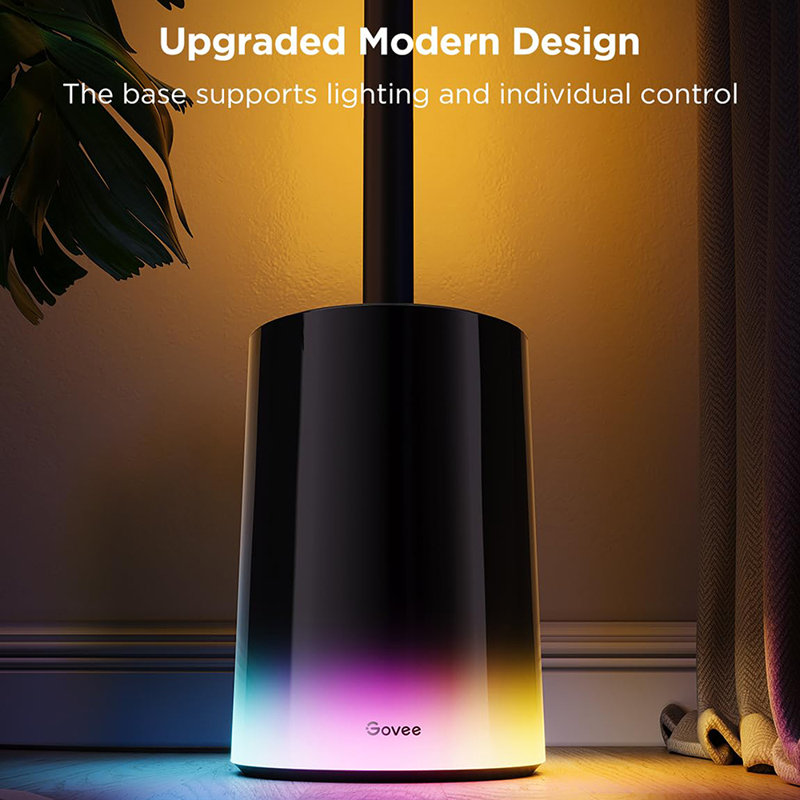 Floor Lamp LED Corner Lamp Works with Alex for Living Room, Black