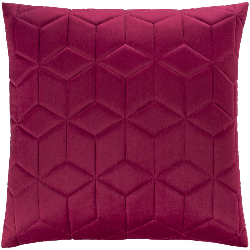 Jocques Velvet Reversible Throw Pillow, 18" x  18", Down, Fuchsia