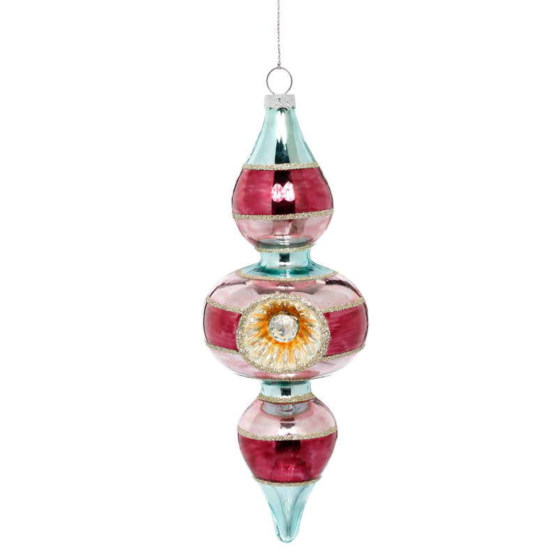 Ensemble de 12 ornements en forme de goutte d'eau Rainbow, Rose / Bleu
