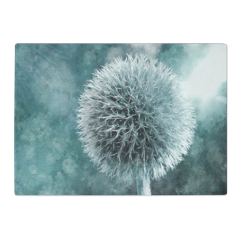 Tempered Glass Globe Thistle Chopping Board, 20 cm x 28.5 cm