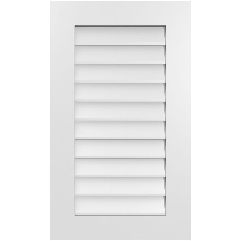 Vent à pignon rectangulaire en uréthane non-fonctionnel, H 34 po x l 20 po x P 1 po