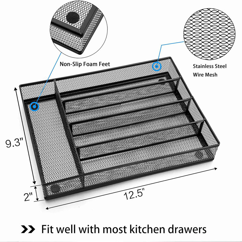 Ensemble de couverts 24 pièces en acier inoxydable pour 4 avec couteaux à steak et organisateur de tiroir, ensemble de coutellerie moderne comprenant fourchettes, cuillères, couteaux, va au lave-vaisselle