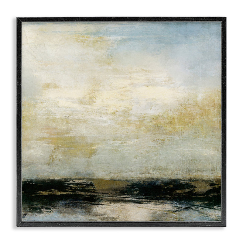 Abstrait, peinture abstraite encadrée, art numérique par Suzanne Nicoll, H 12 po x l 12 po, Giclée encadrée noir minuit