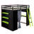 Full Size Wood Loft Bed With Wardrobe And Shelves, Blackout Curtains And RGB Lights For Kids Teens Adults Bedroom-260226767